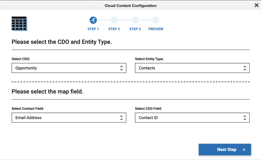 Screenshot of Advanced Dynamic Content App - 4. Select mapping