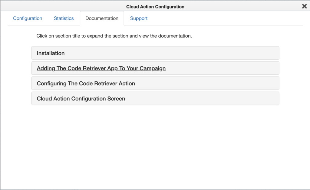 Screenshot of Voucher APP step 3 configuration within Eloqua