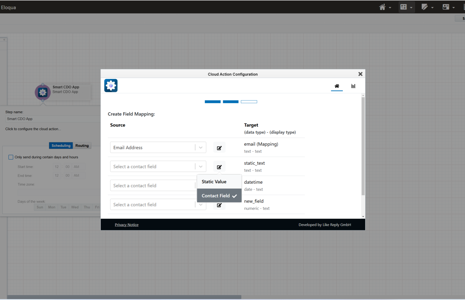 3. Contact Field Mapping